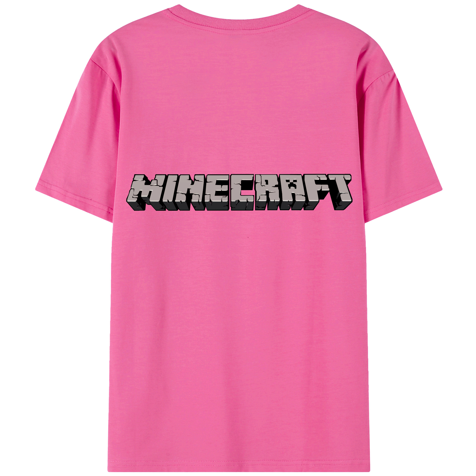 （画像用） マインクラフト ブロックの世界 Minecraft MC Block world レディース半袖Tシャツ(バックプリント)